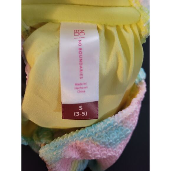 NWT No boundaries small 3-5 yellow blue bikini swim top - Picture 5 of 6